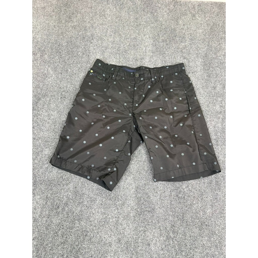 William Murray Shorts Mens Black Blue Polka Dot Straight Fit Golf StretchSize 32